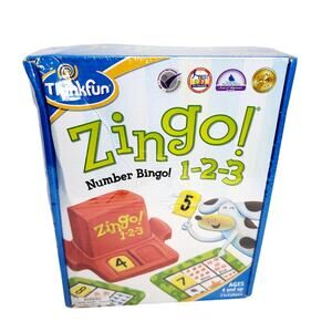 Think Fun Zingo 1-2-3 Number Bingo Kids Game Ages 4 and up 2-6 Players-New